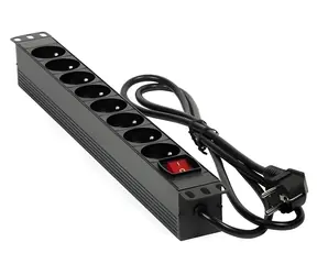 MHPower PDU-FR4K8 černá / Rozvodný panel / 19" / 8x 230V / 16A / 4000W / kabel 1,8 m