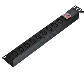 Alantec PZ010 černá / Zásuvková lišta do racku / 9x C13 / 1,8 m / 10 A / vypínač