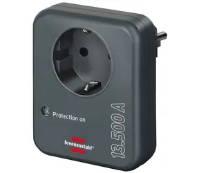 Brennenstuhl Adaptér do zásuvky antracitový / Přepěťová ochrana / 1x zásuvka / 13 500 A / IP20 / dětská pojistka