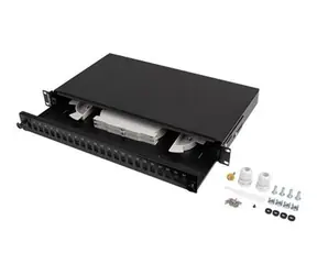 Lanberg Optický patch panel 19" 1U černý / Patch panel / 24x SC Simplex / 24x LC Duplex