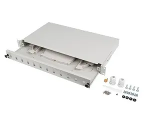 Lanberg Optický patch panel 19" 1U šedý (FOP1-12SS-LDS) / Patch panel / 12x SC simplex / 12x LC duplex