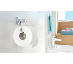 Tesa SMOOZ držák toaletního papíru bez víka stříbrná / Držák toaletního papíru / kov / chrom / bez vrtání