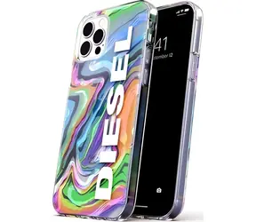 Diesel Clear Case Digital Holographic AOP transparentní / Pouzdro / iPhone 12, 12 Pro