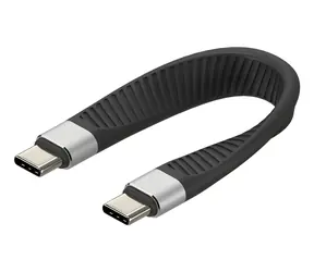 Techly ICOC-USBC-FL-U4 černá / Kabel / USB-C - USB-C / USB4 Gen 2x2 / 40 Gbps / PD 1000 W / 0,124 m