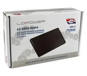 LC Power LC-25U3-Hydra černá / Box pro 2,5" HDD / SATA III / USB 3.0 / hliníkové tělo