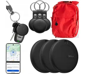 MiLi MiTag černá + 3x černé pouzdro / Bluetooth lokalizační čip / Apple Find My / sada s pouzdry