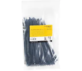 StarTech Stahovací pásky černé / Stahovací páska / Nylon / uvolnitelné / 100 ks