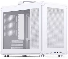 Jonsbo C6 MAX bílá / Počítačová skříň / Micro-ATX / Tvrzené sklo