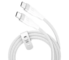 J5Create Opletený nabíjecí kabel USB-C bílá / Nabíjecí a datový kabel / USB-C - USB-C / 60 W / 1,8 m
