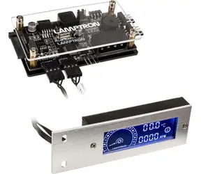 Lamptron TC20 stříbrná / Regulátor otáček ventilátorů a RGB LED / PCI slot / 1 kanál