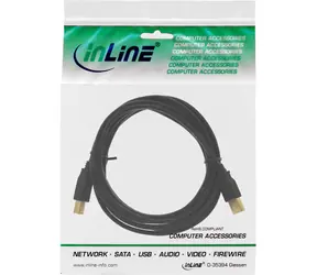 InLine USB-A - USB-B 10 m černá / Kabel / USB 2.0 / pozlacené konektory