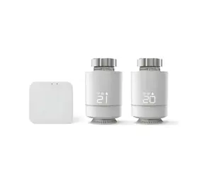 Hama Heating Control WLAN bílá / Chytrý termostat / sada 2 ks + základnová jednotka / Wi-Fi / LED displej