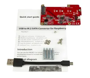 StarTech M.2 SATA adaptér pro Raspberry Pi / Adaptér / USB 3.0 / Micro-USB / Červená