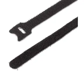 StarTech Stahovací pásky Hook & Loop černé 50 ks / Stahovací páska / Nylon / opakovaně použitelná / 150 x 12 mm