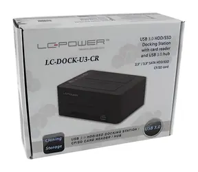 LC Power LC-DOCK-U3-CR / Dokovací stanice pro HDD / SATA / USB 3.0 / Čtečka CF/SD karet