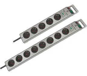Brennenstuhl Super-Solid Line stříbrná / Prodlužovací kabel / 8x zásuvka / přepěťová ochrana / 2,5 m
