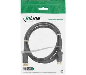 InLine DisplayPort kabel černá / Kabel DisplayPort / DisplayPort (M) - DisplayPort (M) / 4K UHD / 2 m