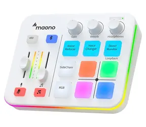 Maono G1 Neo bílá / Externí zvuková karta / USB-C / XLR / BT 4.2 / 3.5 mm / RGB