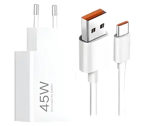 Xiaomi MDY-17-EF bílá / Cestovní nabíječka / USB-A / 45W / kabel USB-C 6A / Bulk