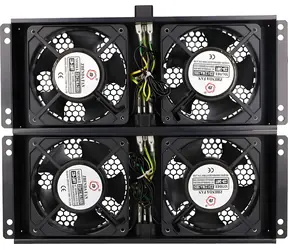 Extralink EX.8673 černá / Ventilační panel do racku / 0U / 2x 230V / vestavěný ventilátor / 2 ks