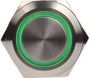 DimasTech Silverline 19 mm zelená / Antivandal tlačítko / Power/Reset / Pro PC skříň