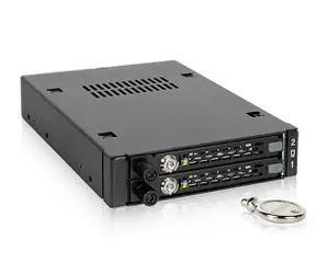 Icy Dock ToughArmor EX MB492SKL-B černá / Mobilní rack pro 2x 2,5" SATA/SAS HDD/SSD / do 3,5" pozice / uzamykatelný