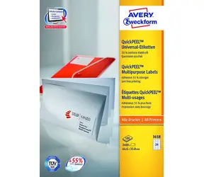 Avery 3658 / Etikety / 64 x 33,8 mm / A4