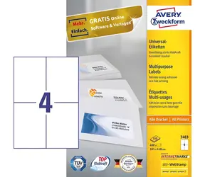 Avery 3483 / Etikety / 105 x 148 mm / A4
