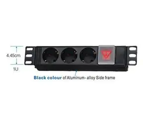 OCRACK 10" napájecí panel PPO 3x230V černá / Napájecí panel / 16 A / vypínač s krytem / kabel 1,8 m