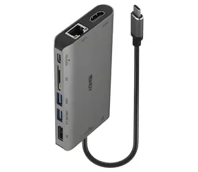 Lindy USB 3.2-C Mini Dock / Dokovací stanice / USB-C / HDMI + DisplayPort / RJ-45 / USB-C PD 100W / čtečka karet SD