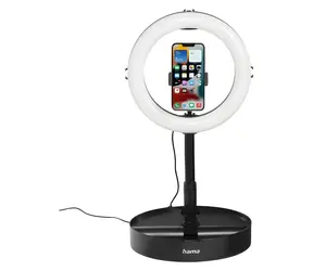 Hama SpotLight FoldUp 102 II / kruhové LED světlo 10,2" pro smartphone / skládací / kabel 1,9 m