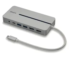Lindy DST-Mx Duo / Dokovací stanice / 2x HDMI 4K / USB-C PD 100W / Gigabit Ethernet