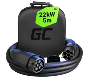 Green Cell GC-EVKABGC01 černá / Nabíjecí kabel pro elektromobily / Typ 2 - Typ 2 / 22 kW / 5 m
