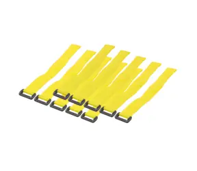 LogiLink Suchý zip na kabely žlutý, 10 ks / Organizátor kabelů / 300 mm / Nylon