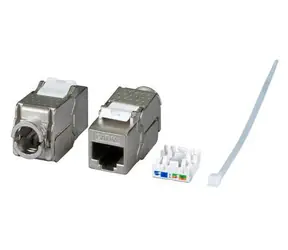 EFB Keystone konektor RJ45 CAT6A kovový / Keystone konektor / Stíněný / Tool-free / 500 MHz