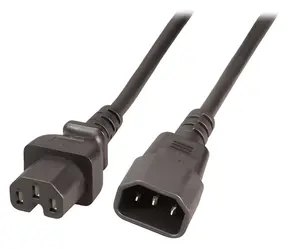 EFB C14-C15 černá / Prodlužovací napájecí kabel / 1 m / 10 A / 250 V