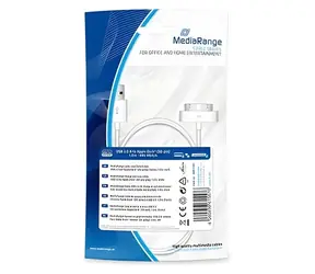 MediaRange USB-A - Apple 30-pin bílá / Datový a nabíjecí kabel / 1 m / USB 2.0