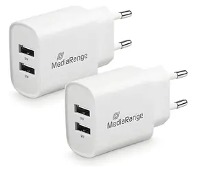MediaRange MRMA114 bílá / Nabíječka / 12W / 2x USB-A / 2,4A
