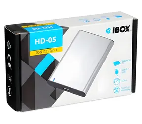 iBox HD-05 šedá / Externí box pro 2.5" HDD/SSD / USB 3.2 Gen 1 / SATA III / UASP