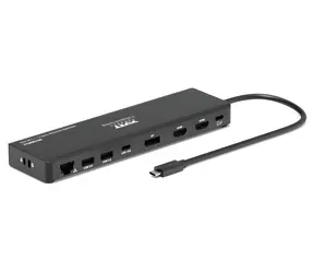 PORT CONNECT Cestovní dokovací stanice USB-C / Dokovací stanice / 1x 4K / 3x Full HD / USB-C PD 100W / 9 portů