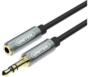 Unitek Y-C932ABK stříbrná / Prodlužovací kabel / Jack 3,5 mm / 1 m
