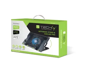 Techly Chladicí podložka pro notebooky do 17,3" / Chladicí podložka / ventilátor 14 cm / USB / podsvícení