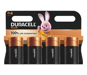 Duracell Plus D / Baterie / alkalická / 1,5 V / 4 ks
