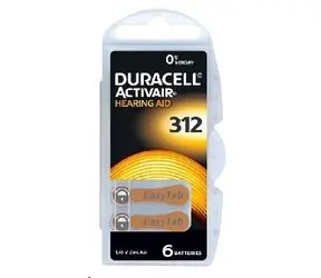 Duracell EasyTab 312 (PR41) / Baterie do naslouchadla / Zinek-vzduch / 6 ks