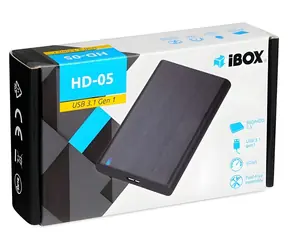 iBox HD-05 černá / Externí box pro 2.5" HDD/SSD / USB 3.2 Gen 1 / SATA III / UASP