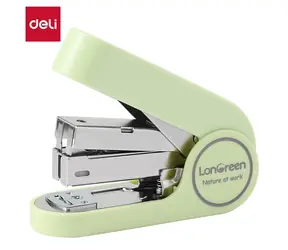 DELI Sešívačka LonGreen EASY limetková / Mini / 25 listů / 24/6 & 26/6 / 50 spon / recyklovaný plast
