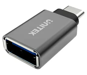 Unitek Y-A025CGY stříbrná / Redukce / USB-C(M) - USB-A(F) / Hliníkové tělo