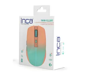 INCA IWM-511RT modro-oranžová / Myš / Bezdrátová 2,4 GHz & Bluetooth 5.1 / Optická / 1600 DPI / 6 tlačítek