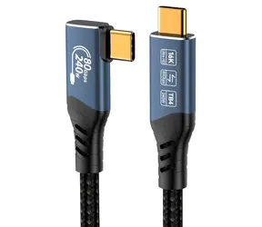 PremiumCord USB4 Ver. 2.0 80Gbps 240W zahnutý 0,8m / Kabel USB4 / Thunderbolt 3/4 / 16K/60Hz