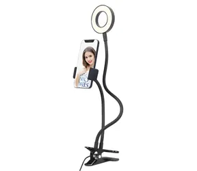C-TECH GEMBIRD / LED selfie kruh s držákem telefonu / USB napájení